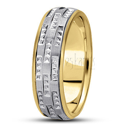 Grooved Basic Carved Wedding Band  1 - view 4 thumbnail
