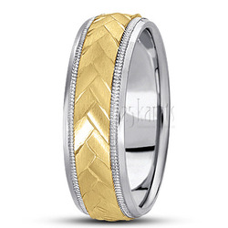 Herringbone Pattern Designer Wedding Band 