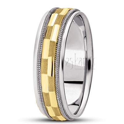 Contemporary Carved Design Wedding Band  - main view thumbnail