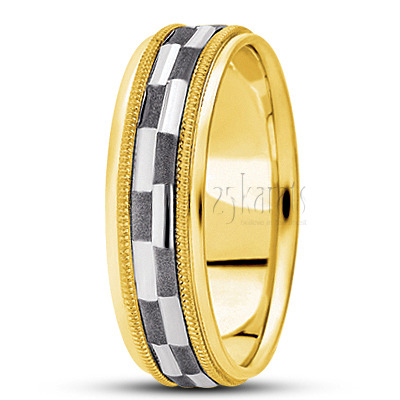 Contemporary Carved Design Wedding Band  - view 4