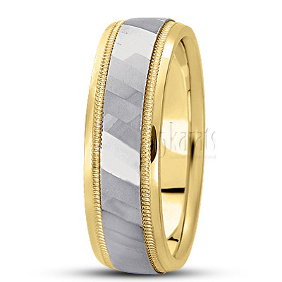 High Polished Carved Design Wedding Ring  - view 4