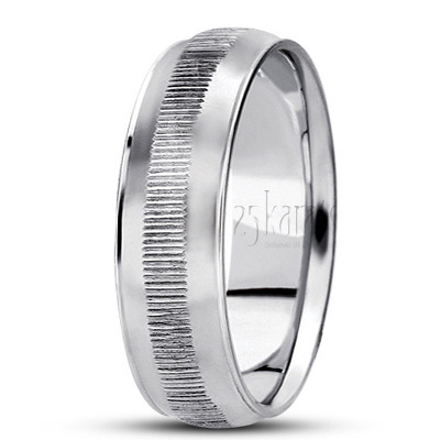 Grooved Carved Design Wedding Ring  - view 2 thumbnail