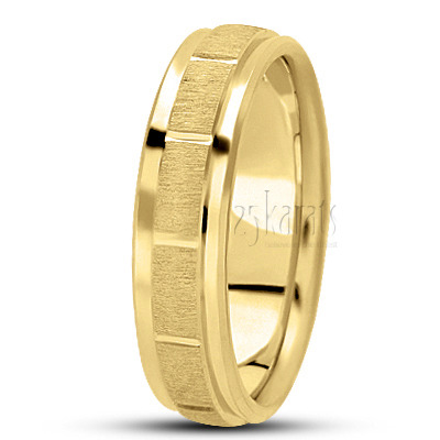 Traditional Diamond Carved Wedding Ring  - view 2