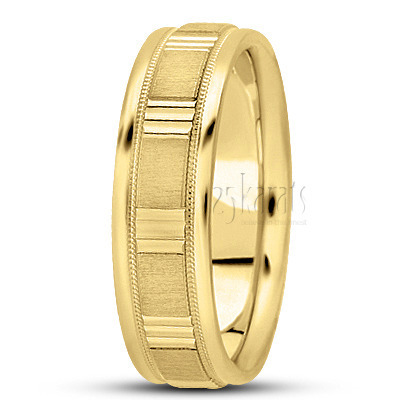 Triple-Cut Carved Design Wedding Band  - view 3 thumbnail