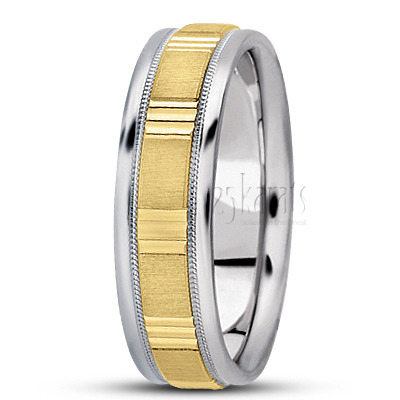 Triple-Cut Carved Design Wedding Band  - main view thumbnail