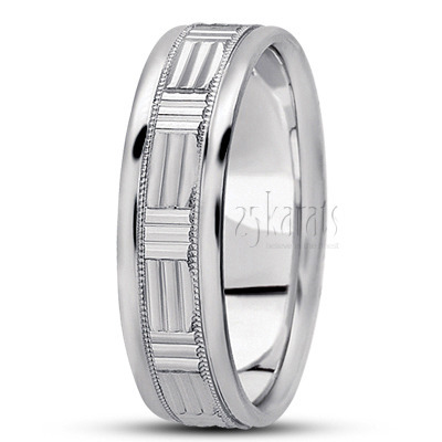Incised Diamond Cut Wedding Ring  - main view thumbnail