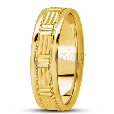 Incised Diamond Cut Wedding Ring  - view 2 thumbnail