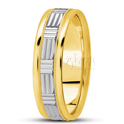 Incised Diamond Cut Wedding Ring  - view 4 thumbnail