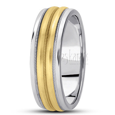 Convex Center Carved Design Wedding Band  - main view thumbnail