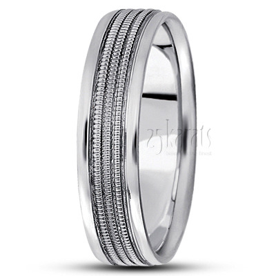 Triple Milgrain Basic Designer Wedding Ring  - view 2