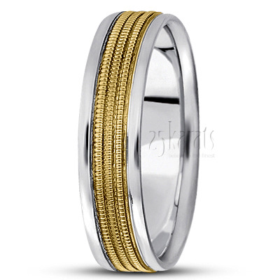 Triple Milgrain Basic Designer Wedding Ring  - main view