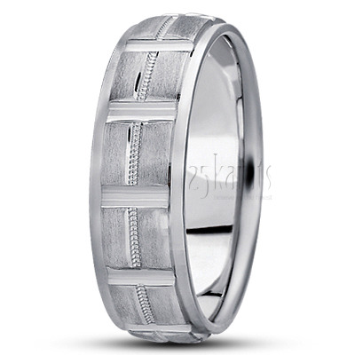 Elegant Satin Finish Wedding Band  - view 2