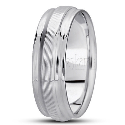 Unique Step Edge Wedding Band  - view 2 thumbnail