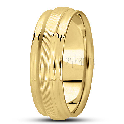 Unique Step Edge Wedding Band  - view 3