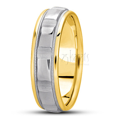 Shiny Basic Carved Wedding Band  - view 4