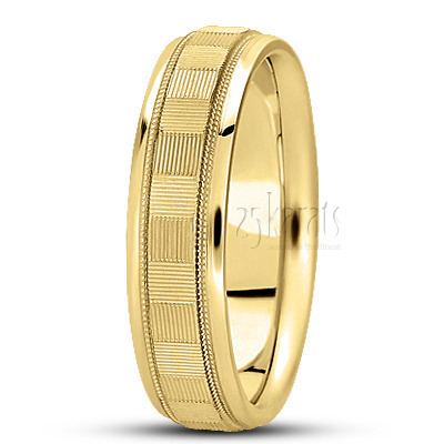 Finely Grooved Designer Wedding Band  - view 3 thumbnail