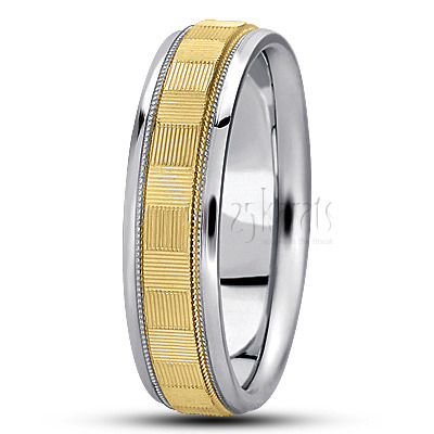 Finely Grooved Designer Wedding Band  - view 4 thumbnail