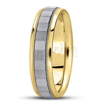 Finely Grooved Designer Wedding Band  - main view