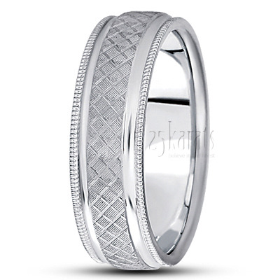 Exclusive Basic Carved Wedding Ring  - view 2