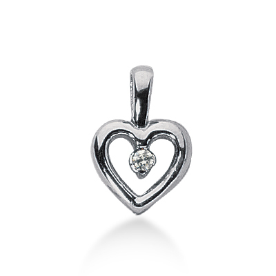 0.07ct Bezel Set Solitaire Diamond Heart Shape Pendant - view 1 of 1
