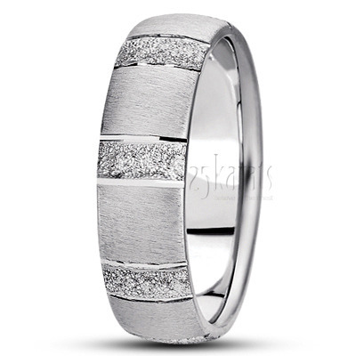 Exquisite Diamond Carved Wedding Band  - main view thumbnail
