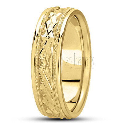 Stylish XX Diamond Carved Wedding Ring  - main view thumbnail
