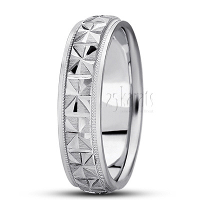 Symmetrical Basic Designer Wedding Band  - view 2