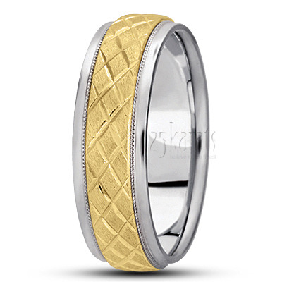 Simple Diamond Cut Wedding Band  - main view