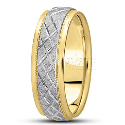 Simple Diamond Cut Wedding Band  - view 4