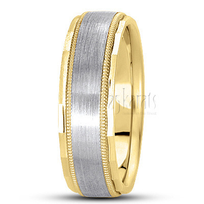 Satin Finish Carved Design Wedding Band  - main view thumbnail