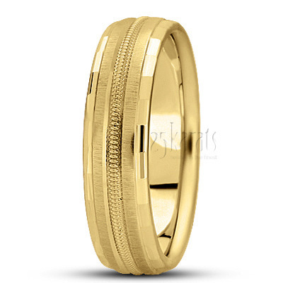Modern Carved Design Wedding Band  1 - view 3 thumbnail