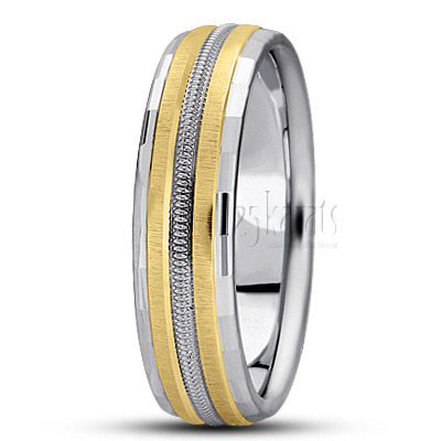 Modern Carved Design Wedding Band  1 - view 4 thumbnail
