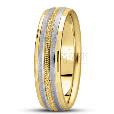 Modern Carved Design Wedding Band  1 - main view
