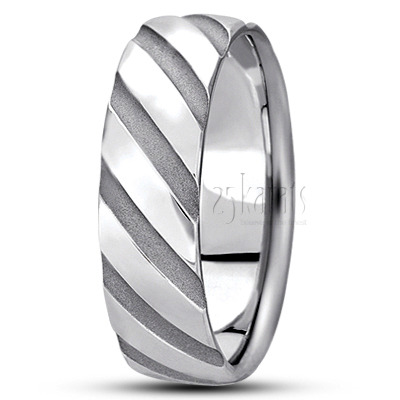 Elegant Diagonal Cut Designer Wedding Ring  - view 2