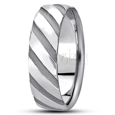 Elegant Diagonal Cut Designer Wedding Ring  - view 2 thumbnail