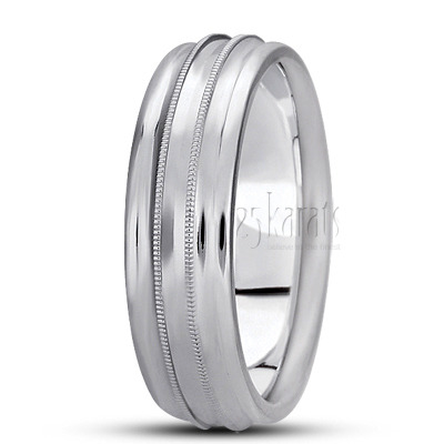 Milgrain Diamond Cut Wedding Band  1 - view 2
