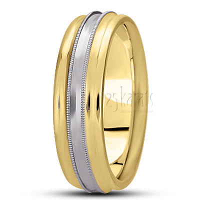 Milgrain Diamond Cut Wedding Band  1 - main view
