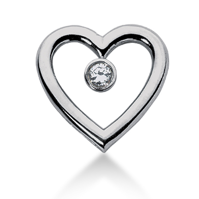 0.25ct. Round Cut Bezel Set Solitaire Diamond Heart Shape Pendant - view 1 of 3