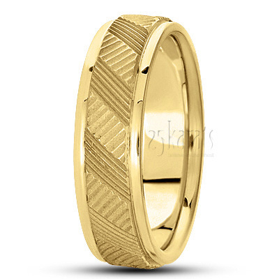 Contemporary Basic Carved Wedding Band  - view 3 thumbnail