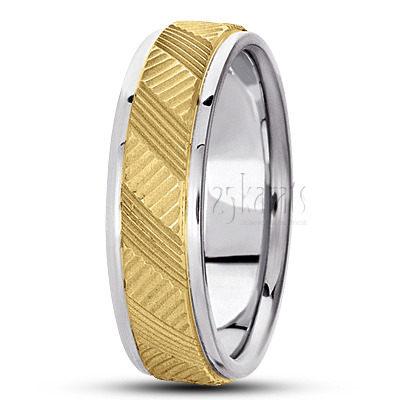 Contemporary Basic Carved Wedding Band  - main view