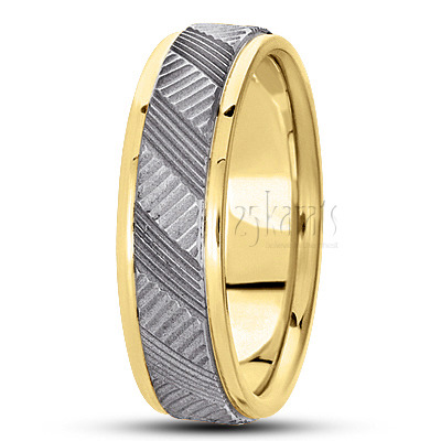 Contemporary Basic Carved Wedding Band  - view 4