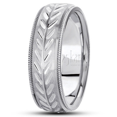 Milgrain Edge Diamond Cut Wedding Ring - view 2 thumbnail