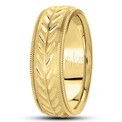 Milgrain Edge Diamond Cut Wedding Ring - view 3 thumbnail