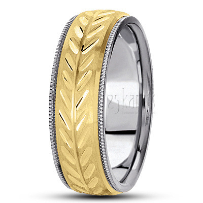 Milgrain Edge Diamond Cut Wedding Ring - main view thumbnail