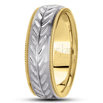 Milgrain Edge Diamond Cut Wedding Ring - view 4