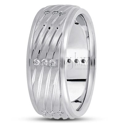 Diagonal Cut Diamond Wedding Ring 2 - view 2