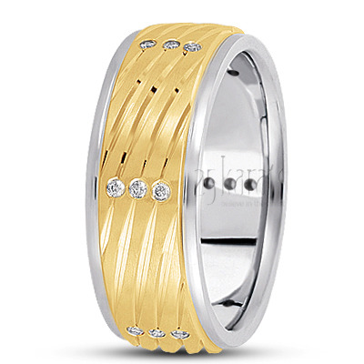 Diagonal Cut Diamond Wedding Ring 2 - main view