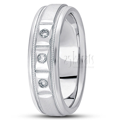 Milgrain Diamond Wedding Band 1 - view 2