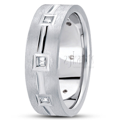 Princesss Frame Cut Diamond Wedding Band - main view