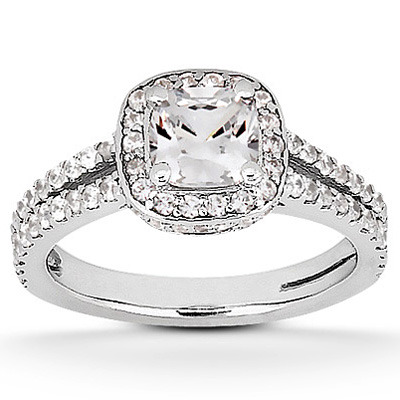 Halo Cushion Diamond Engagement Ring (0.49 ct. t.w.)